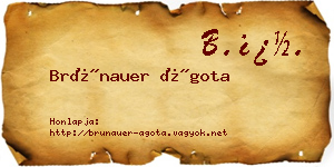 Brünauer Ágota névjegykártya